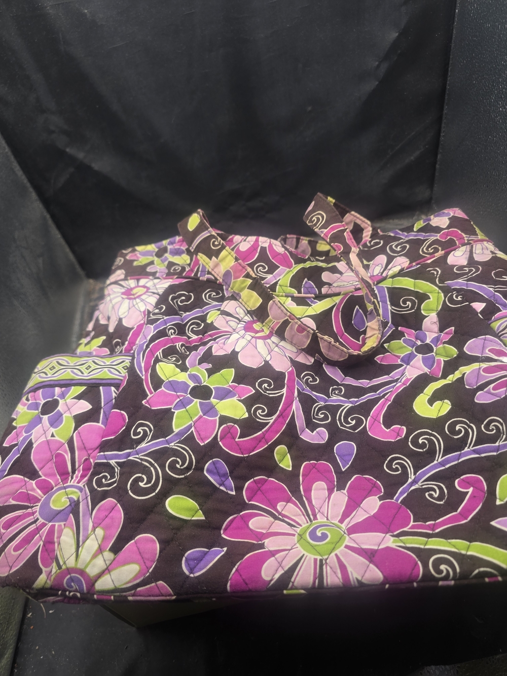 Woman Floral Quilted Overalls in Purple & Pink - Brand Unlisted